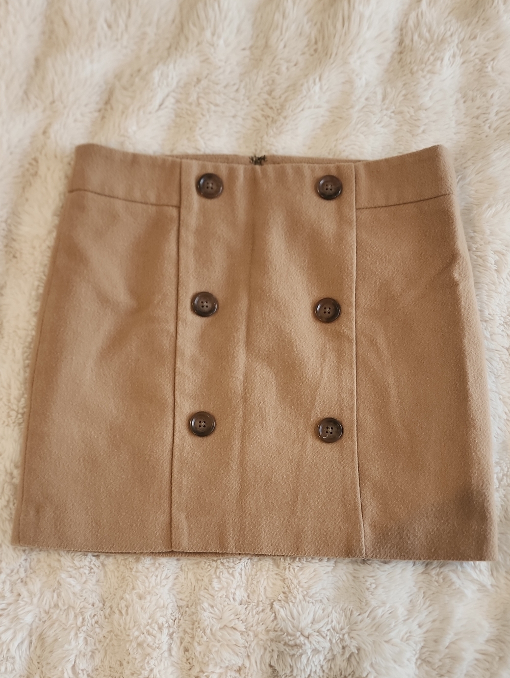 GAP Tan Double-Breasted Mini Skirt